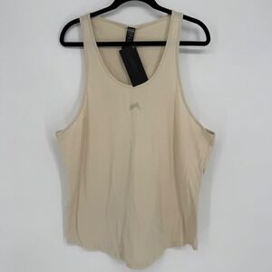 ALPHALETE MEN'S CREAM SLEEVELESS TANK TOP NWT MEDIUM - SMALL FLAW